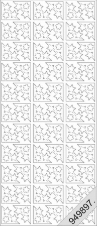Preview: Stickerbogen 10 x 23 cm Flitter transparent Ecken Sterne gold