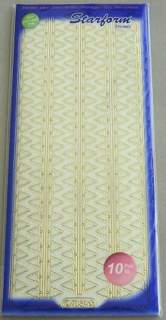 Stickerbogen 10 x 23 cm Flitter transparent Rand Bäumchen gold