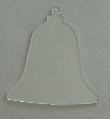 Acryl-Hänger Glocke 95 mm glasklar mit Loch zum Aufhängen