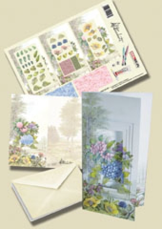 Reddy Bastelset Pyramiden-Faltkarten Bouquet Hortensien