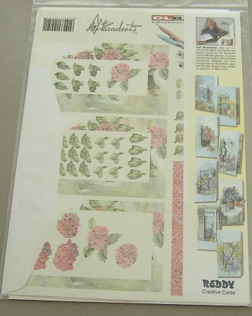 Preview: Reddy Bastelset Pyramiden-Faltkarten Hortensien in rosé