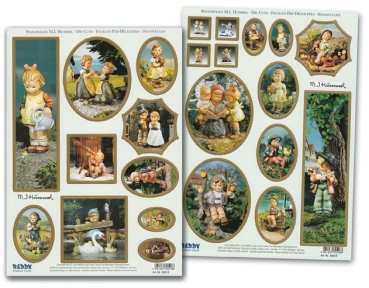 Reddy Cards Stanzbogen M.I. Hummel mit Goldrand 2 für Prägeboard Majestic