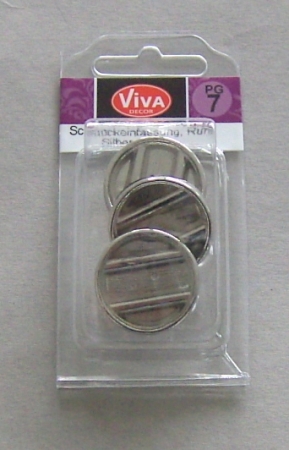 VIVA Decor Schmuckeinfassung rund silber 28 mm 3 Stück