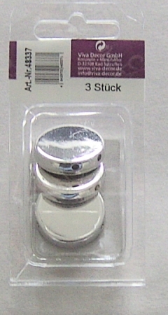 Preview: VIVA Decor Schmuckeinfassung rund silber 28 mm 3 Stück