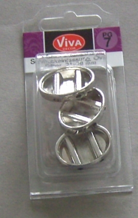 VIVA Decor Schmuckeinfassung oval silber 3 Stück