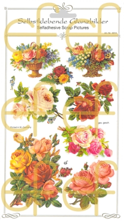 Preview: Selbstklebende Glanzbilder Rosen