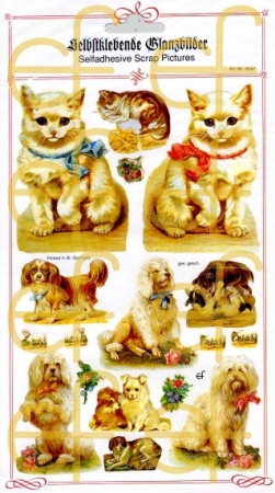 Preview: Selbstklebende Glanzbilder Katzen und Hunde