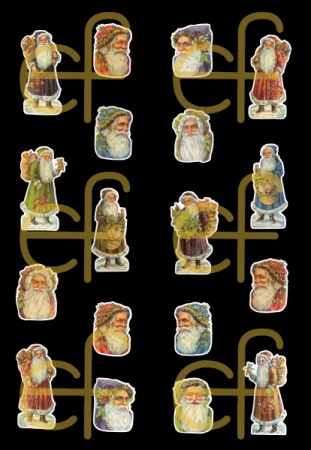 Selbstklebende Glanzbilder Weihnachtsmann