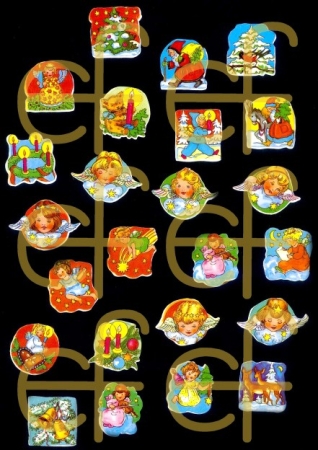 Selbstklebende Glanzbilder 24 Weihnachtsmotive