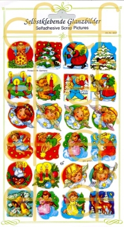 Preview: Selbstklebende Glanzbilder 24 Weihnachtsmotive
