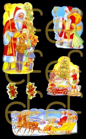 Selbstklebende Glanzbilder 4 Weihnachtsmotive