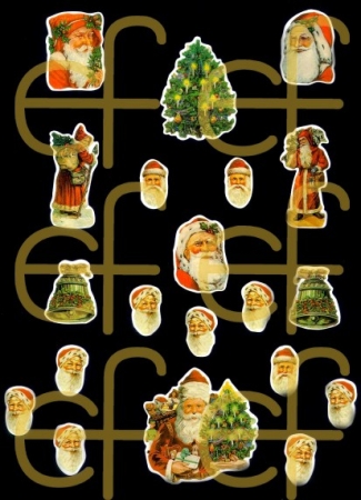 Selbstklebende Glanzbilder Weihnachtsmänner