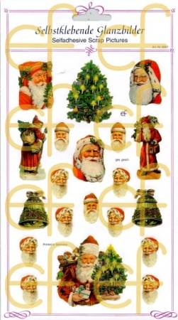 Preview: Selbstklebende Glanzbilder Weihnachtsmänner