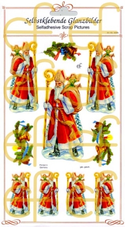 Preview: Selbstklebende Glanzbilder Nikoläuse