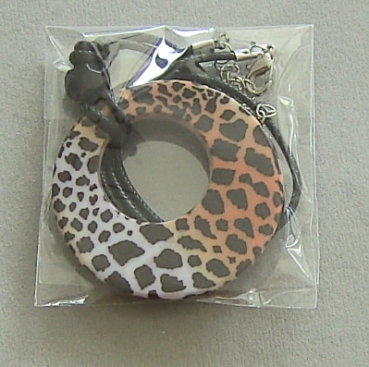 Preview: Augenstolz Brillenkette zu Fertiglesebrille Cub Cheetah (Gepard Muster schwarz weiss brown-orange)