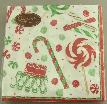 Caspari Lunch Serviette pro Stück Christmas Sweets Pearl