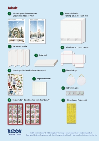 Preview: Reddy Cards Adventskalender Schneemann
