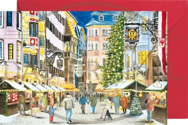 Miniadventskalender mit Umschlag Innsbruck Goldenes Dachl