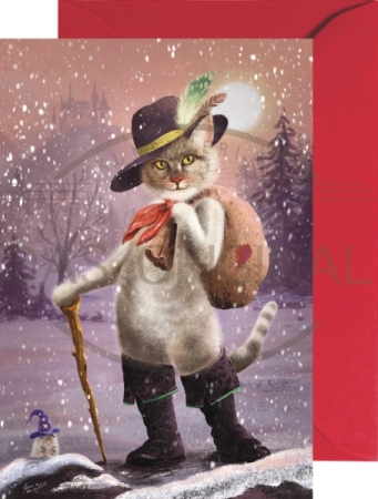 Miniadventskalender mit Umschlag Der gestiefelte Kater