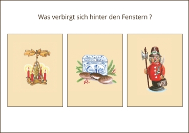 Preview: Miniadventskalender mit Umschlag Christkindlesmarkt Nürnberg