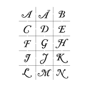 Preview: Universalschablonen Set A5 Alphabet Großbuchstaben und Zahlen