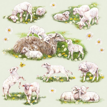 Ambiente Lunch Serviette 33 x 33 cm pro Stück Spring with Lambs