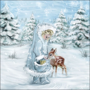Ambiente Lunch Serviette 33 x 33 cm pro Stück Feeding Deer