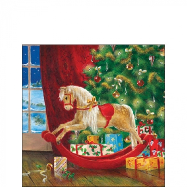 Ambiente Cocktail Serviette 25 x 25 cm pro Stück Wooden Rocking Horse