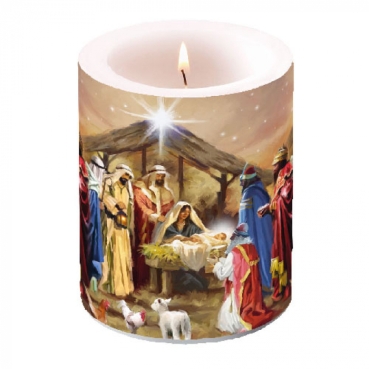 Ambiente 10 x 12 cm Candle BIG Kerze Nativity Collage