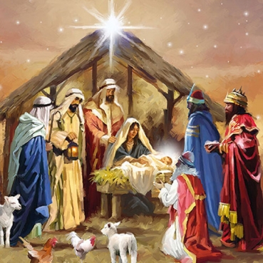 Ambiente Lunch Serviette 33 x 33 cm pro Stück Nativity Collage