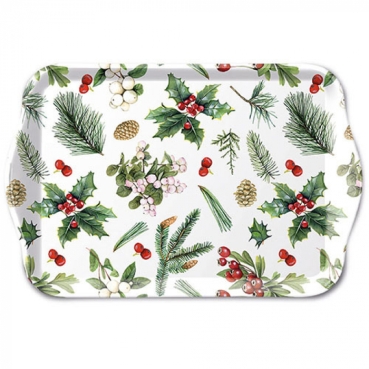 Ambiente Tablett 13 x 21 cm Winter Greenery white