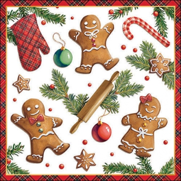 Ambiente Lunch Serviette 33 x 33 cm pro Stück Gingerbread Cookies