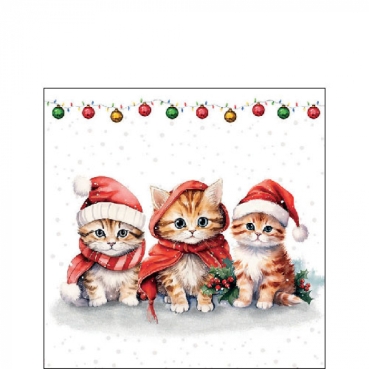 Ambiente Cocktail Serviette 25 x 25 cm pro Stück Funny Cute Kittens