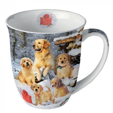 Ambiente Mug Tasse 0,4 l Golden Retriever Puppies