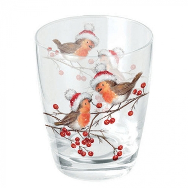 Ambiente Wasser Glas 0,25 l Christmas Robins White