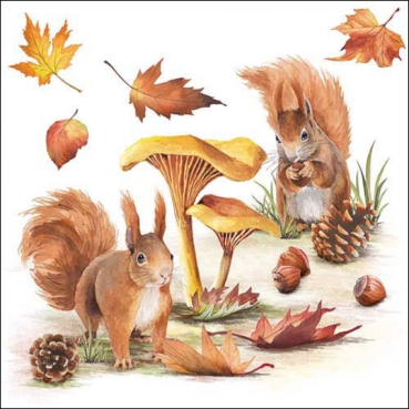 Ambiente Lunch Serviette 33 x 33 cm pro Stück Squirrels Go Nuts
