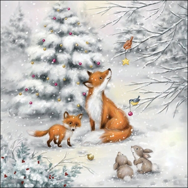 Ambiente Lunch Serviette 33 x 33 cm pro Stück Fox in Forest