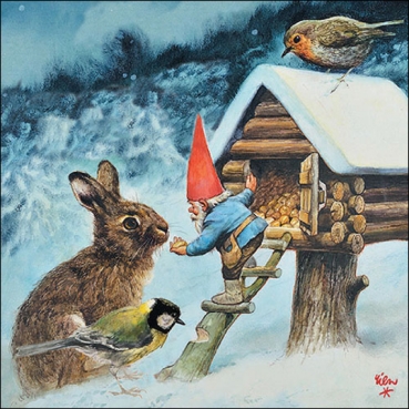 Ambiente Lunch Serviette 33 x 33 cm pro Stück Gnome Feeding Animals