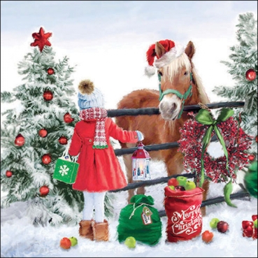Ambiente Lunch Serviette 33 x 33 cm pro Stück Horse Girl