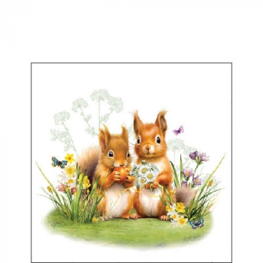 Ambiente Cocktail Serviette 25 x 25 cm pro Stück Little Squirrels