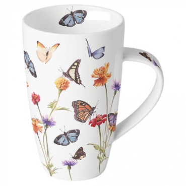 Ambiente Mug Tasse 0,6 l Butterfly Garden White