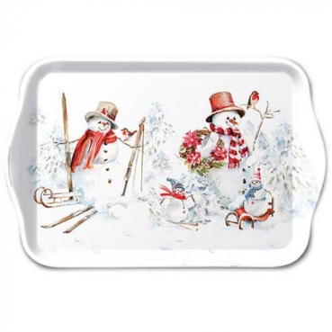 Ambiente Tray Melamine Tablett 13 x 21 cm Sporty Snowmen
