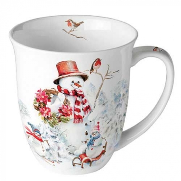 Ambiente Mug Tasse 0,4 l Sporty Snowmen