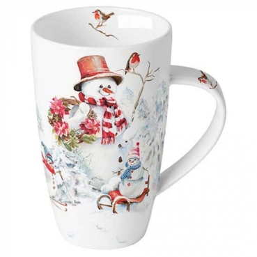 Ambiente Mug Tasse 0,6 l Sporty Snowmen