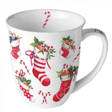 Ambiente Mug Tasse 0,4 l X-Mas Stockings White