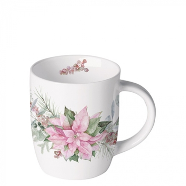 Ambiente Mug Tasse 0,2 l Pink Poinsetta