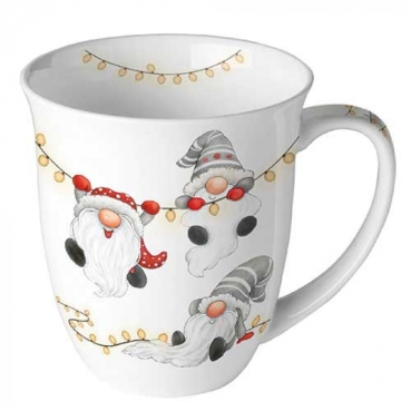 Ambiente Mug Tasse 0,4 l Gnomes on the Light Chain White