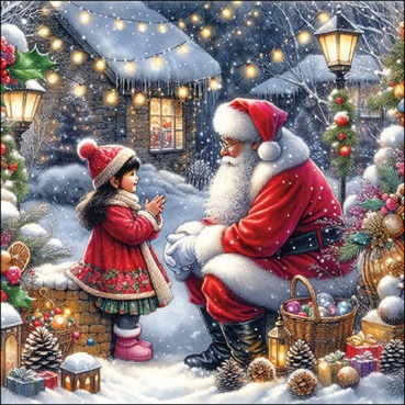 Ambiente Lunch Serviette 33 x 33 cm pro Stück Talking to Santa
