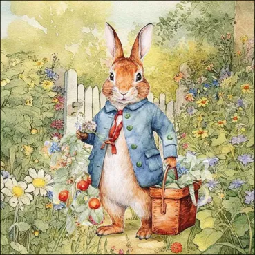 Ambiente Lunch Serviette 33 x 33 cm pro Stück Mr. Rabbit