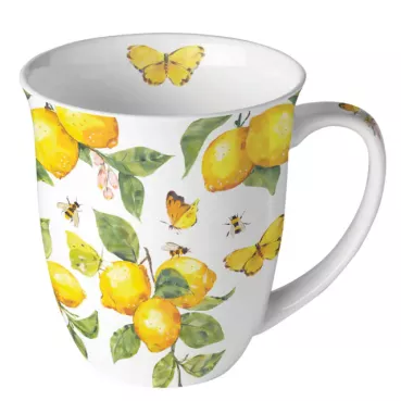 Ambiente Mug Tasse 0,4 l X-Mas Fresh Lemons White